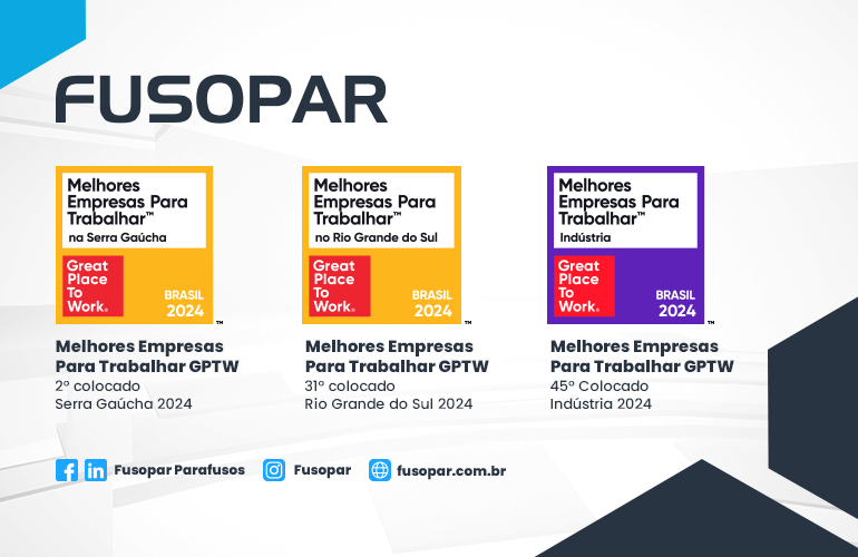 A Fusopar está entre as TOP 50 Melhores Indústrias do Brasil para Trabalhar